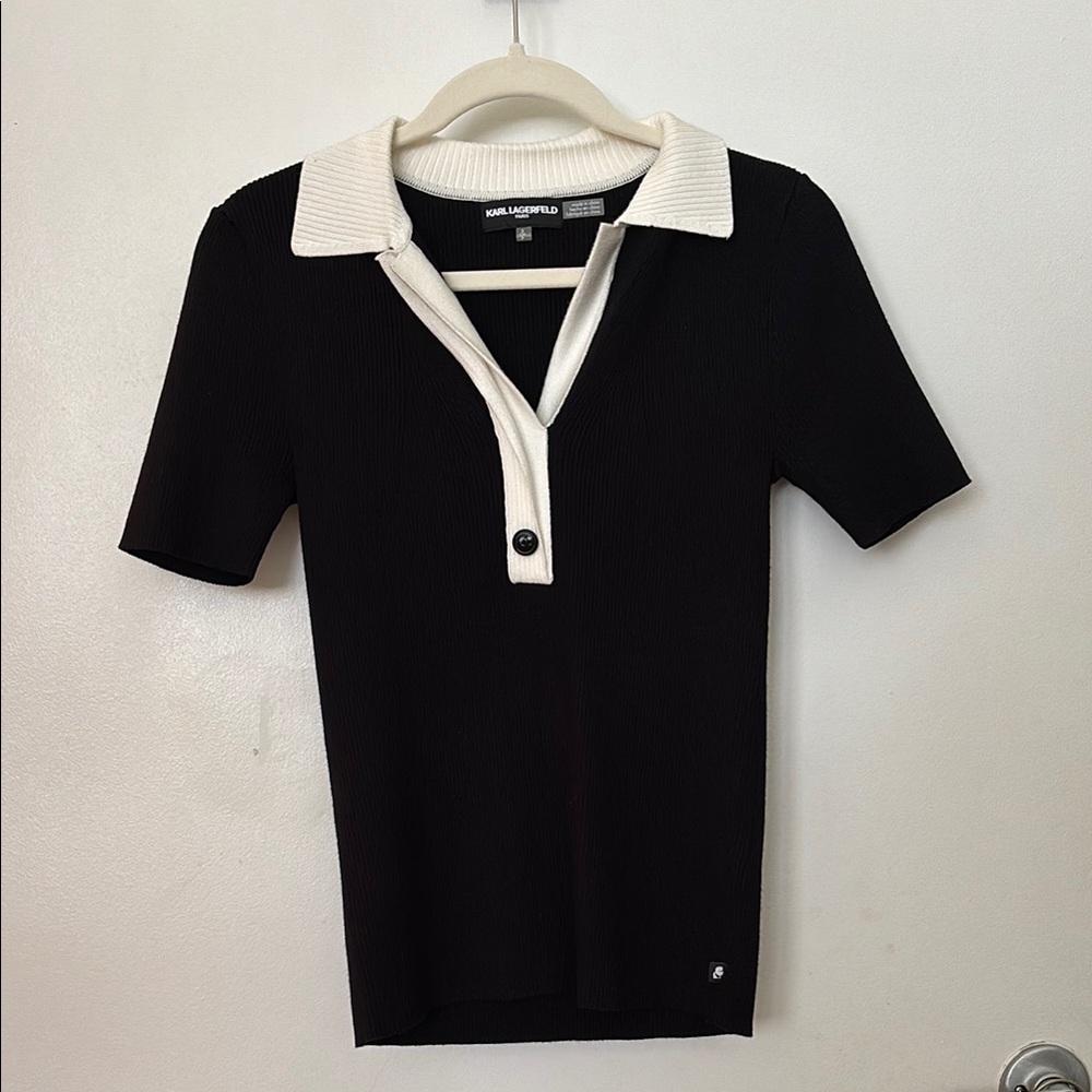 Karl Lagerfeld Black and White Women's Top